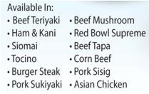 Affordable and Highly Presentable Red Bowl foodcart menu.